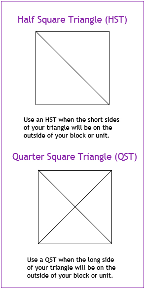 Half Square Triangles - Quarter Square Triangles
